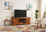 Casterly Premium Sheesham Wood TV Unit With Cabinet Storage