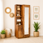 Celeste Sheesham Wood Dressing Table with Storage in Teak Finish