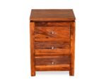 Contemporary Sheesham Wood Bedside Stand with Shelf - Image 4