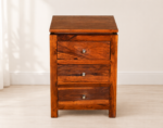 Contemporary Sheesham Wood Bedside Stand with Shelf