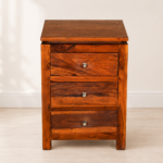 Contemporary Sheesham Wood Bedside Stand with Shelf