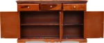 Contemporary Sheesham Wood Organizer Cabinet with Wooden Doors and Natural Grain Finish - Image 8