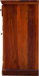 Contemporary Sheesham Wood Organizer Cabinet with Wooden Doors and Natural Grain Finish - Image 3