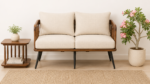 Corvexa Modern Wooden Frame 2 Seater Sofa