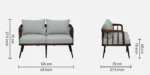 Corvexa Modern Wooden Frame 2 Seater Sofa - Image 6