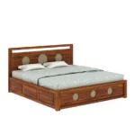 Cresta Sheesham Wood Bed with Drawer Storage in Natural Finish - Image 4