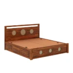 Cresta Sheesham Wood Bed with Drawer Storage in Natural Finish - Image 5