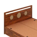 Cresta Sheesham Wood Bed with Drawer Storage in Natural Finish - Image 6