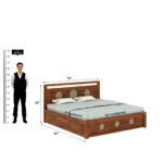 Cresta Sheesham Wood Bed with Drawer Storage in Natural Finish - Image 3