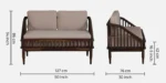 Dalton Sheesham Wood 2 Seater Sofa in Rich Walnut Finish - Image 3