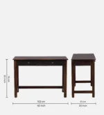 Dalton Sheesham Wood Study Table with Drawer in Natural Teak Finish - Image 3