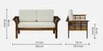 Denver Sheesham Wood 2 Seater Sofa in Classic Walnut Finish - Image 3