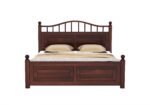 Denver Sheesham Wood Bed with Box Storage in Antique Honey Oak Finish - Image 3