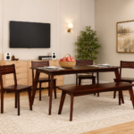Designer Sheesham Wood 6 Seater Dining Table Set for Home and Kitchen