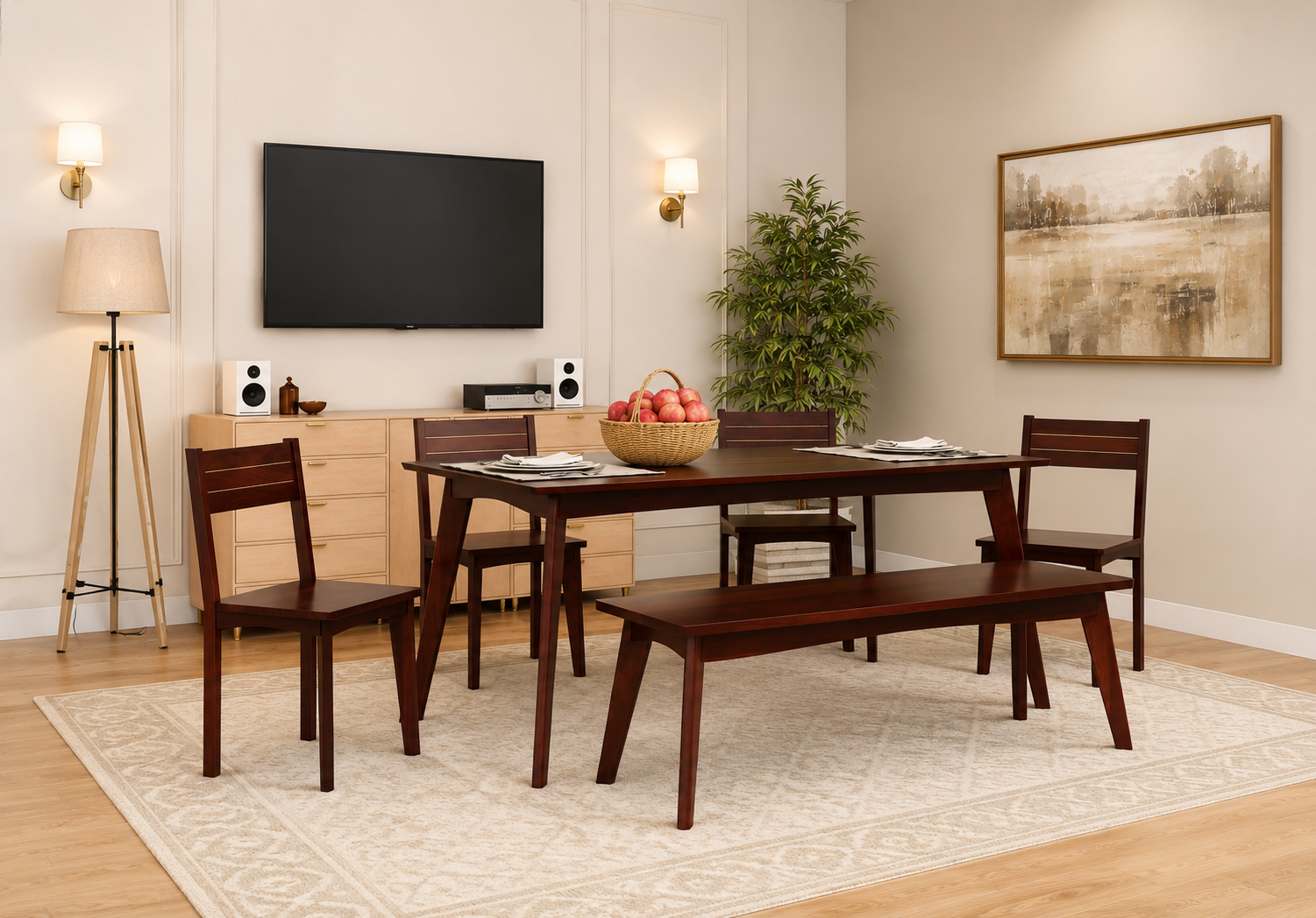 Designer Sheesham Wood 6 Seater Dining Table Set for Home and Kitchen classicwood (1) Designer Sheesham Wood 6 Seater Dining Table Set for Home and Kitchen - Image 1