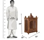 Solid Sheesham Wood Temple for Home | Handcrafted Wooden Pooja Mandir - Image 3