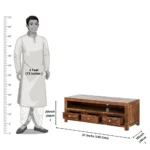 Doveshire Solid Wood Entertainment Console With Open Display Shelves - Image 3