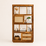 Elara Sheesham Wood Book Shelf in Walnut Finish