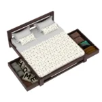 Elaris Sheesham Wood Bed with Hydraulic Storage in Honey Finish - Image 5