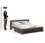 Elaris Sheesham Wood Bed with Hydraulic Storage in Honey Finish - Image 3