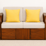 Eldoria Premium Wooden 2 Seater Sofa With Cushions