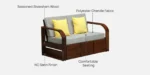Eldoria Premium Wooden 2 Seater Sofa With Cushions - Image 2