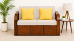 Eldoria Premium Wooden 2 Seater Sofa With Cushions