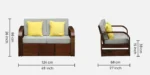 Eldoria Premium Wooden 2 Seater Sofa With Cushions - Image 6