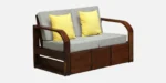 Eldoria Premium Wooden 2 Seater Sofa With Cushions - Image 7