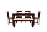 Elegant 6 Seater Dining Table Set Made from Solid Sheesham Wood Natural Finish - Image 6