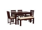 Elegant 6 Seater Dining Table Set Made from Solid Sheesham Wood Natural Finish - Image 7