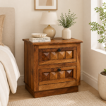 Elegant Sheesham Wood Bed Side Table – Walnut Finish