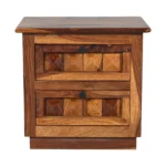 Elegant Sheesham Wood Bed Side Table – Walnut Finish - Image 4