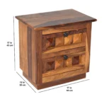 Elegant Sheesham Wood Bed Side Table – Walnut Finish - Image 3