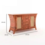 Elegant Sheesham Wooden Utility Cabinet with Two Doors and Open Storage Shelf - Image 3