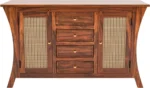Elegant Sheesham Wooden Utility Cabinet with Two Doors and Open Storage Shelf - Image 6