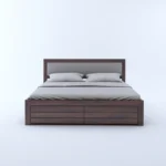Elmwood Solid Sheesham Wood Bed with Hydraulic Storage - Image 3