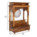 Elora Solid Sheesham Wood Temple with Beautiful Decorative Pattern - Image 2