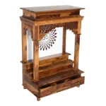 Elora Solid Sheesham Wood Temple with Beautiful Decorative Pattern - Image 5