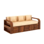 Elston Sheesham Wood Sofa Cum Bed in Scratch Resistant Mahogany Finish - Image 4