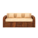 Elston Sheesham Wood Sofa Cum Bed in Scratch Resistant Mahogany Finish - Image 6