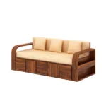Elston Sheesham Wood Sofa Cum Bed in Scratch Resistant Mahogany Finish - Image 7