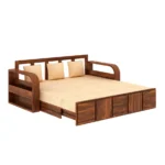 Elston Sheesham Wood Sofa Cum Bed in Scratch Resistant Mahogany Finish - Image 9