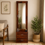 Elvora Sheesham Wood Dresser with Cabinet in Honey Oak Finish