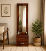 Elvora Sheesham Wood Dresser with Cabinet in Honey Oak Finish