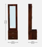 Elvora Sheesham Wood Dresser with Cabinet in Honey Oak Finish - Image 3