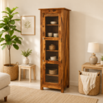 Evandor Solid Sheesham Wood Premium Crockery Showcase