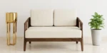 Everest Sheesham Wood 2 Seater Sofa in Natural Teak Finish