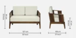 Everest Sheesham Wood 2 Seater Sofa in Natural Teak Finish - Image 3