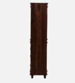 Everly Sheesham Wood Bar Cabinet in Scratch Resistant Toffee Brown Finish - Image 3